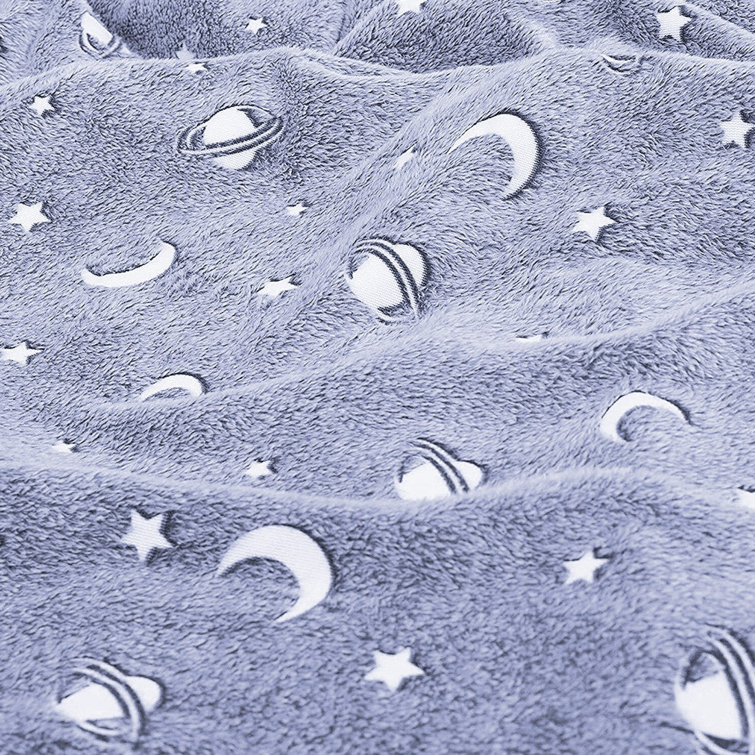 Couverture magique enfant Couverture lavande avec planètes fluo 100x180