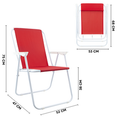 Chaise de jardin pliante en acier Sea Beach Relax pour le camping