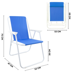 Chaise de jardin pliante en acier Sea Beach Relax pour le camping