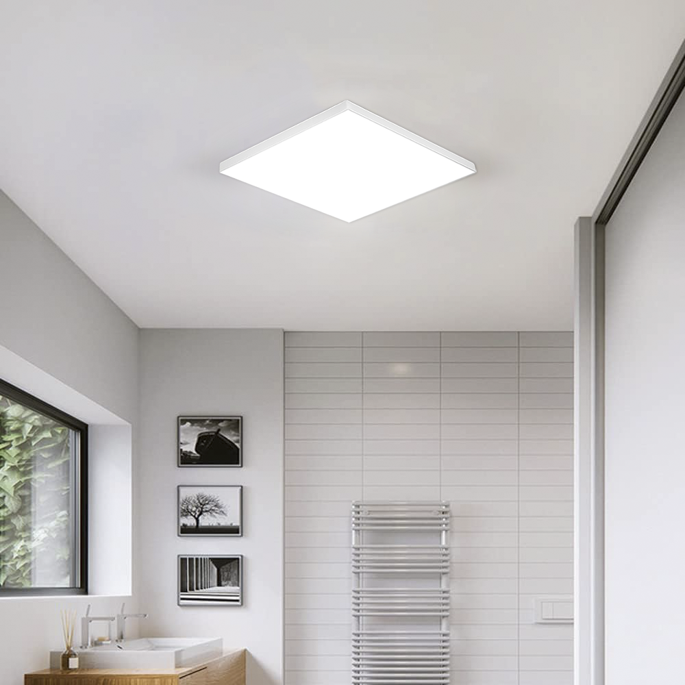 Plafonnier LED 22W Lumière Blanche 6000K Lampe Intérieure Carrée Mince