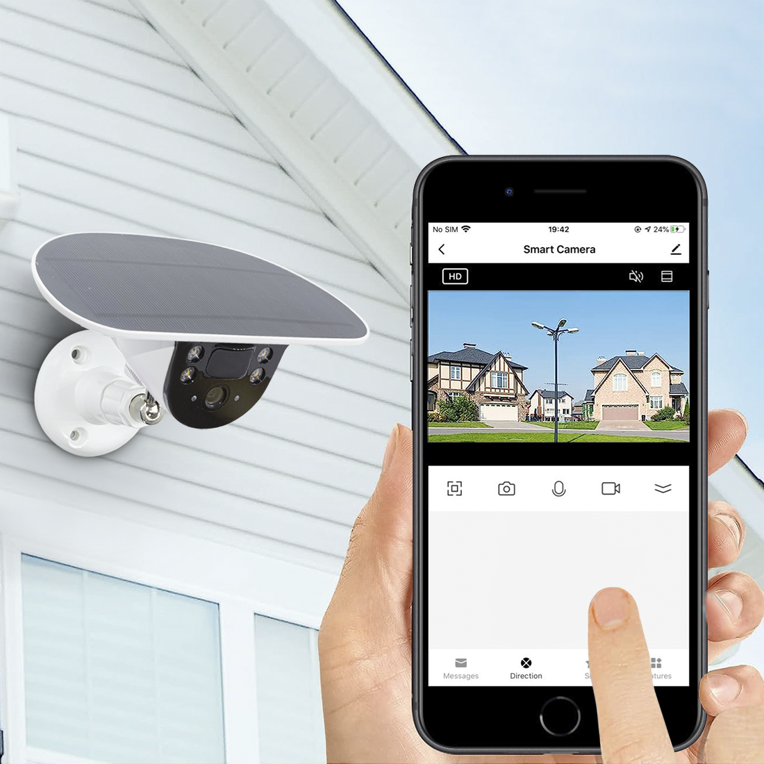 Caméra charge solaire contrôle d'APP Wi-Fi infrarouge sans fil extérieure