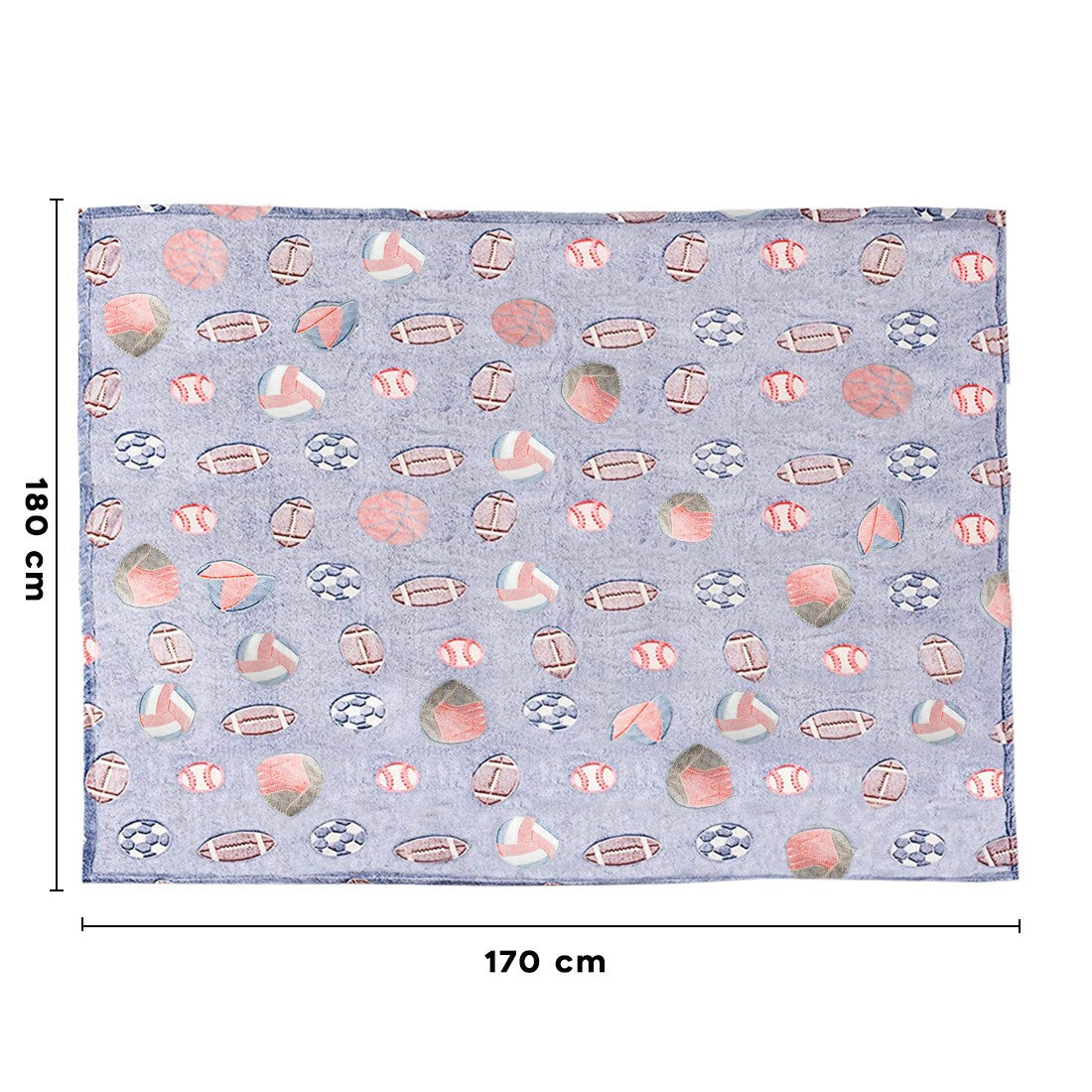 Couverture polaire magique enfant Basketball Gris Fluo 170x180