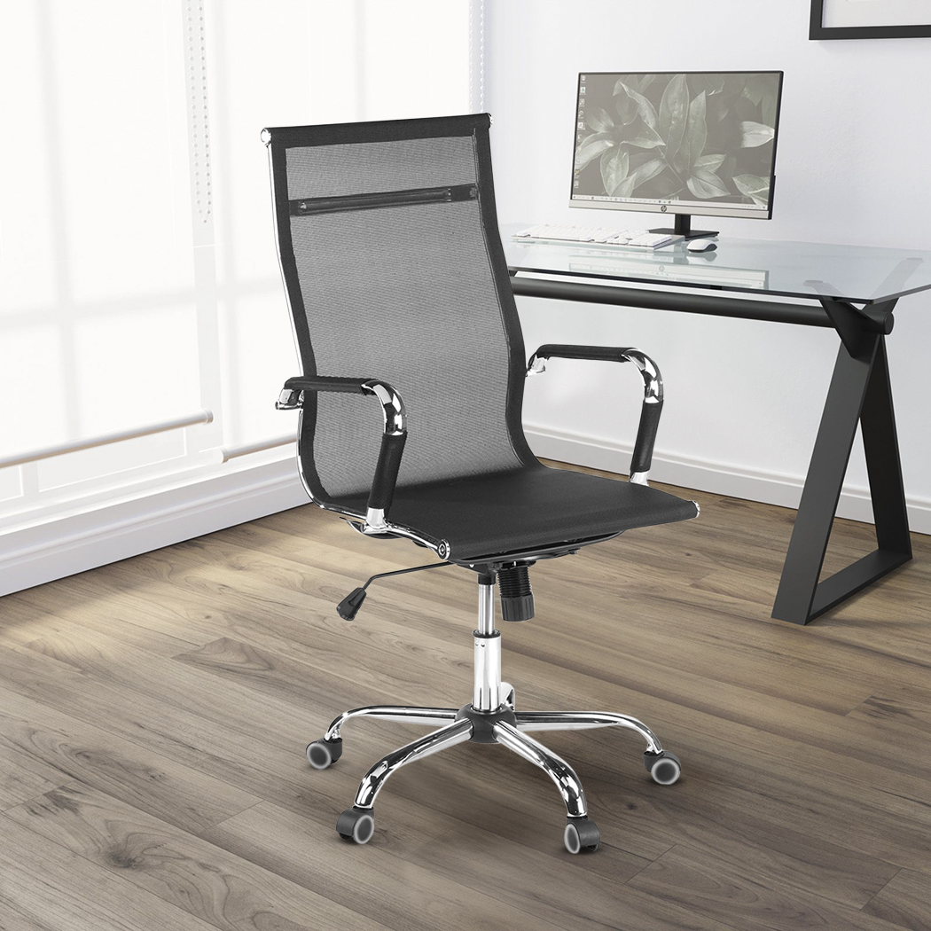 Chaise de bureau en maille à dossier haut RENZO avec accoudoirs