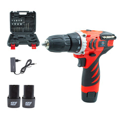 Perceuse-visseuse sans fil à double batterie 12 V avec étui et accessoires