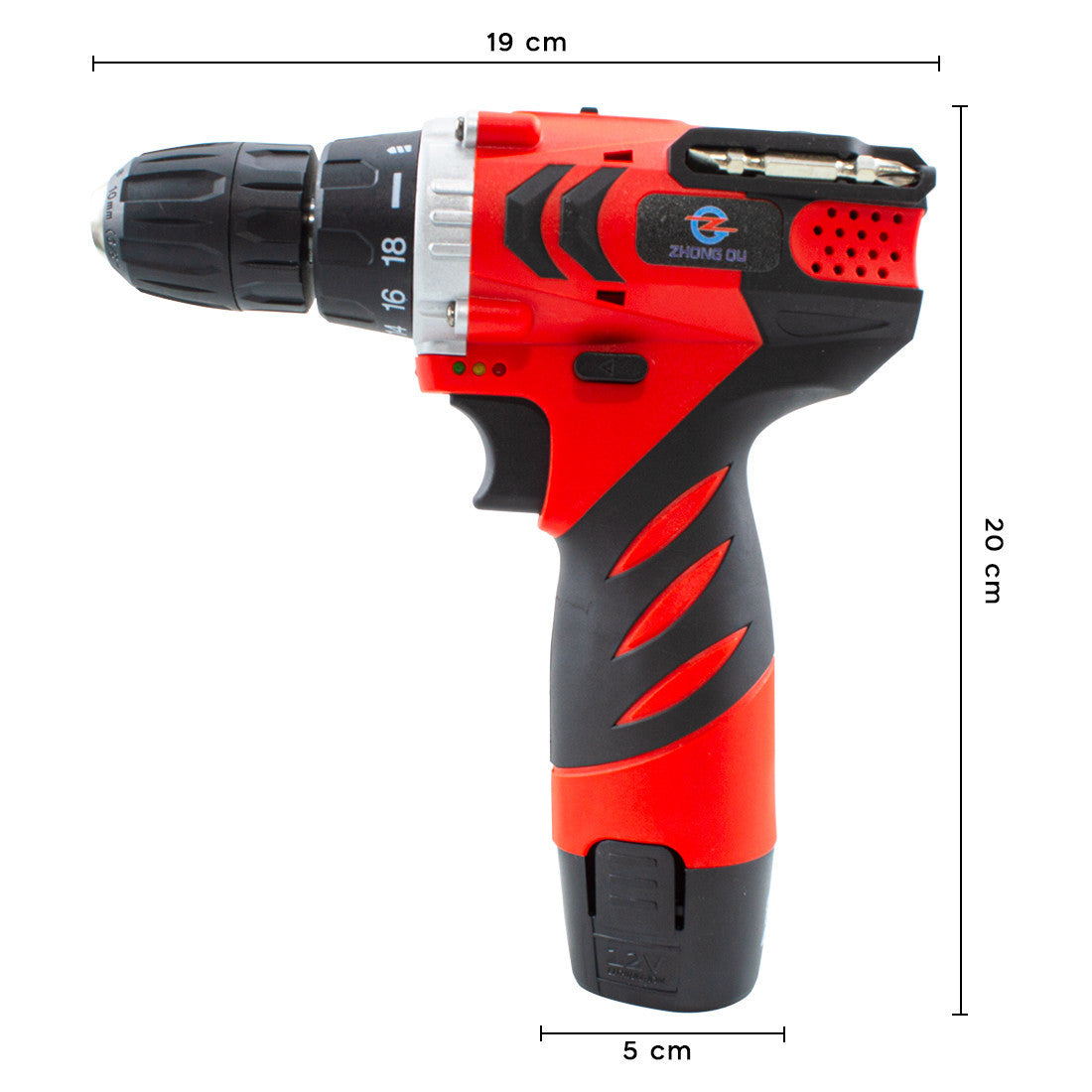 Perceuse-visseuse sans fil à double batterie 12 V avec étui et accessoires