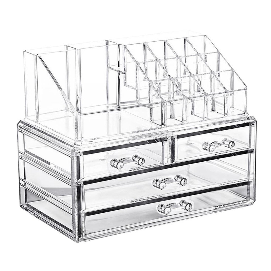 Organisateur maquillage transparent 20 emplacements cosmétiques 17,5x22,5x13,5