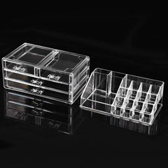 Organisateur maquillage transparent 20 emplacements cosmétiques 17,5x22,5x13,5