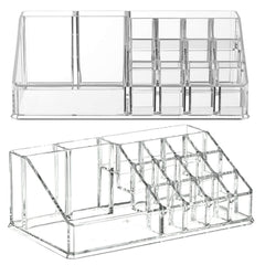 Organisateur maquillage transparent 20 emplacements cosmétiques 17,5x22,5x13,5