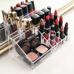 Organisateur maquillage transparent 20 emplacements cosmétiques 17,5x22,5x13,5