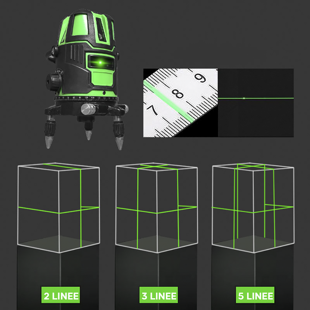 Niveau laser à nivellement automatique Faisceau vert horizontal multiligne 360°
