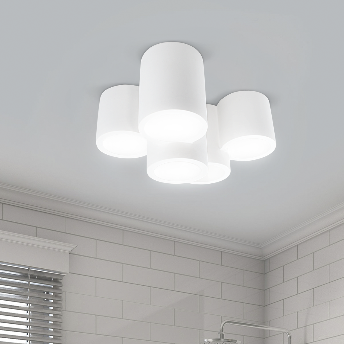 Applique murale en plâtre GS-5027 Plafonniers 5 cylindres GU10 à peindre