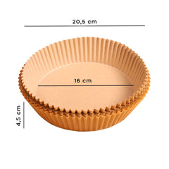 Papier cuisson pour Air Fryer 50 pcs rond 20cm antiadhésif et silicone