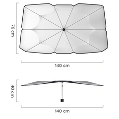 Housse de pare-brise universelle pour parapluie de voiture pliante 140x76cm