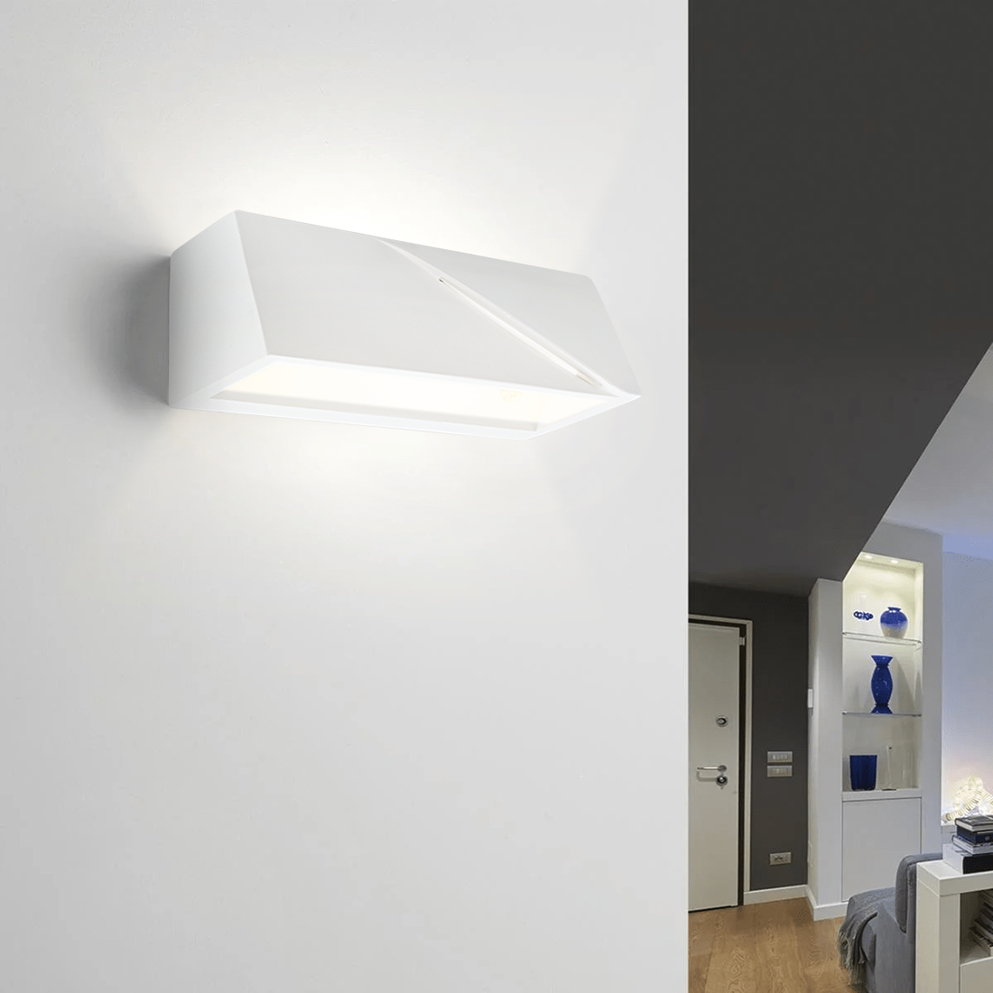 Applique murale en plâtre GS-5045 G9 support mural Double émission lumineuse
