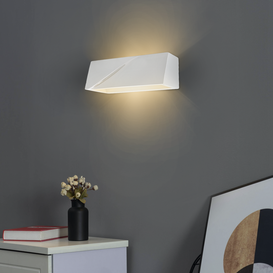 Applique murale en plâtre GS-5045 G9 support mural Double émission lumineuse