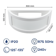 GS-5037 Applique Murale en Plâtre Double Emission R7S Attack Applique Murale LED