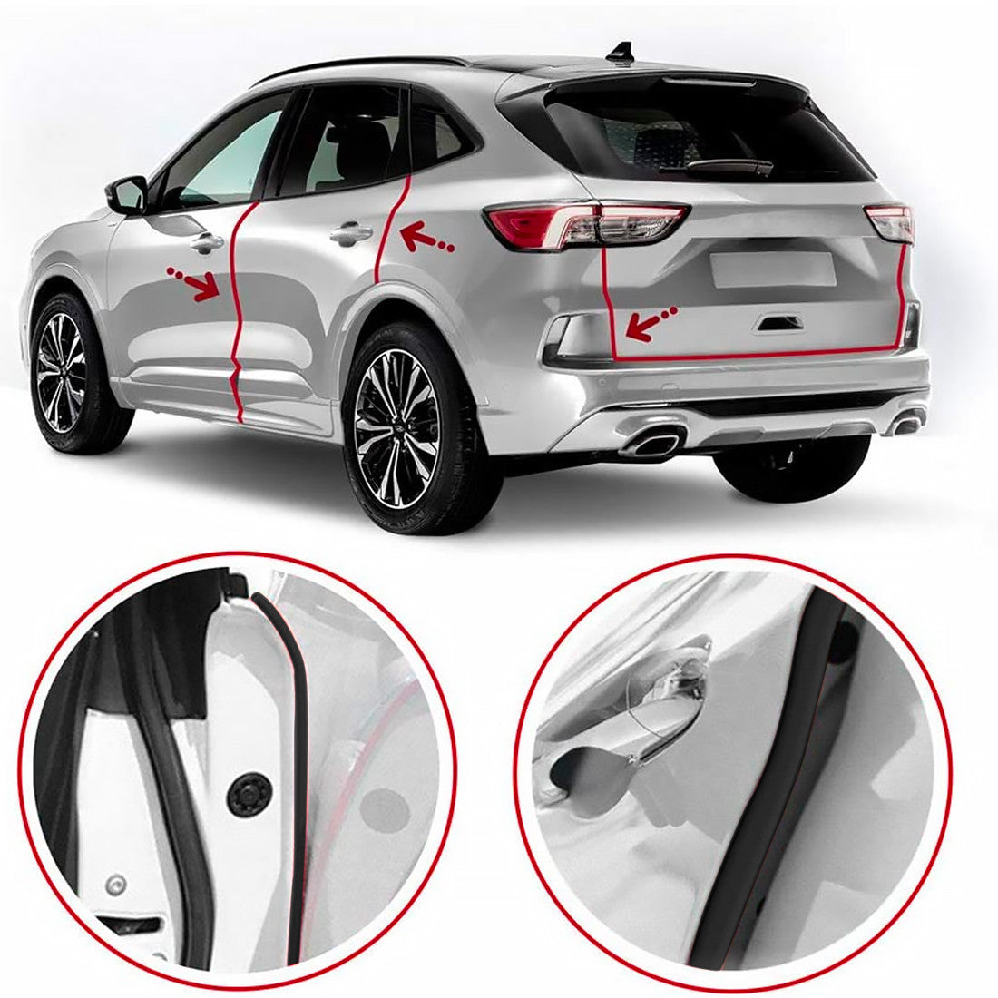 Couvre-profilé protection portière voiture 2 articulations 65cm universel PVC