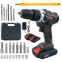Perceuse sans fil à double batterie 21V Accessoires Vitesse 0-400rpm