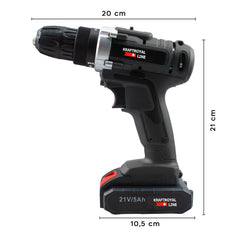 Perceuse sans fil à double batterie 21V Accessoires Vitesse 0-400rpm
