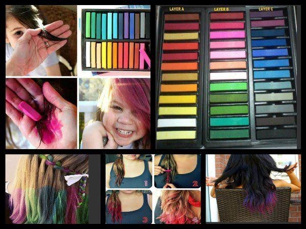 24 craie pastel teinture capillaire (non toxique)