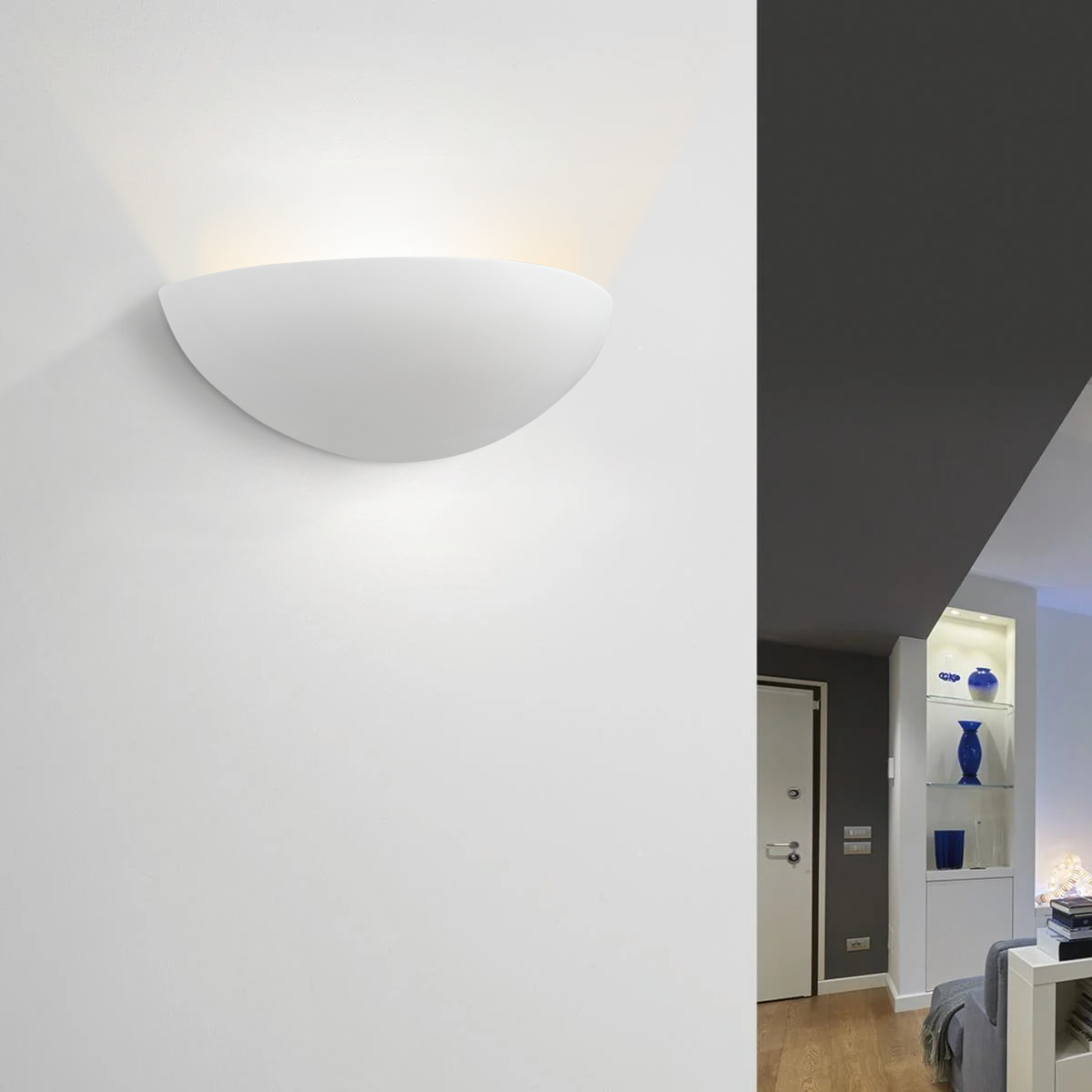 Applique murale LED en plâtre GS-5036 Design mural à peindre E27 Attack