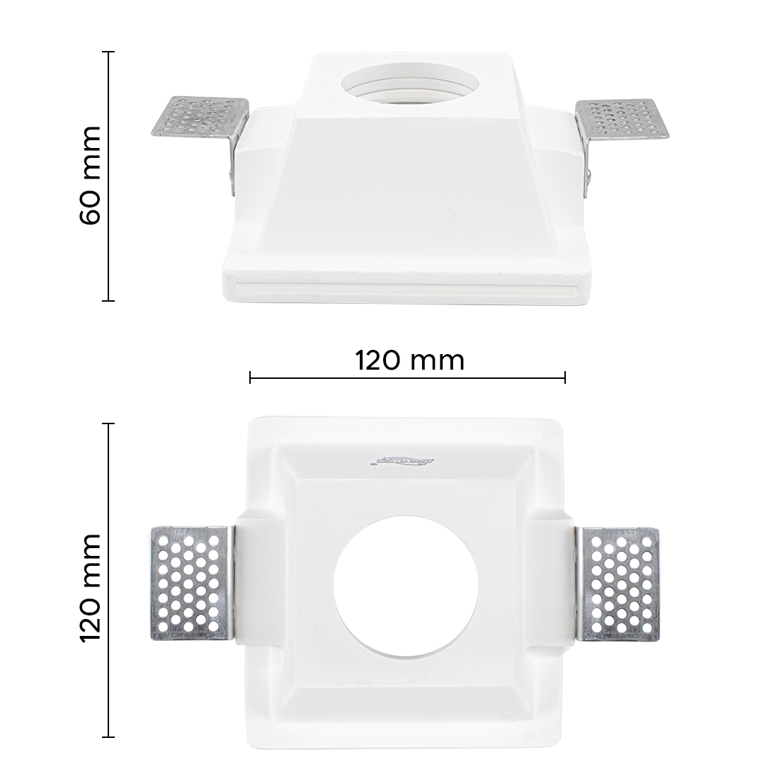 Douille en plâtre rétractable GS-5006 Blanc Carré Encastré GU10 Attaque