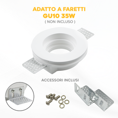 Douille en plâtre rétractable GS-5009 Round White Encastré GU10 Attack