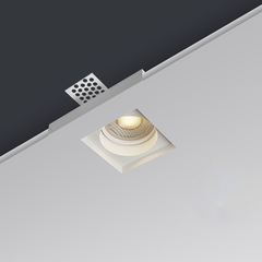 Douille en plâtre rétractable GS-5010 Blanc Carré Encastré GU10 Attaque