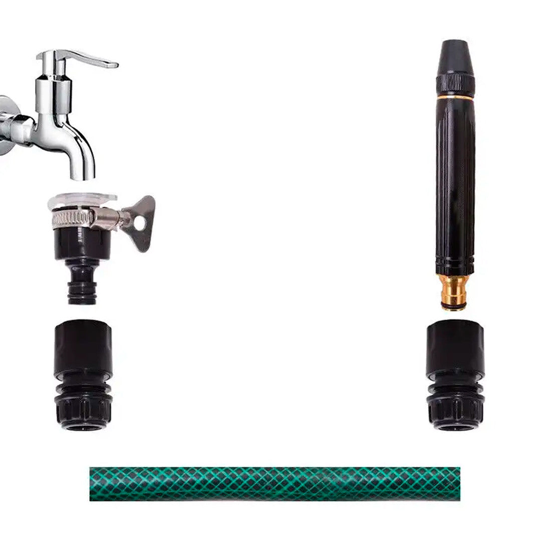 Buse pour tuyau d'arrosage Pistolet de lavage pulvérisateur d'eau à jet de métal