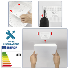 Plafonnier LED 12W Lumière blanche 6000K Lampe carrée d'intérieur
