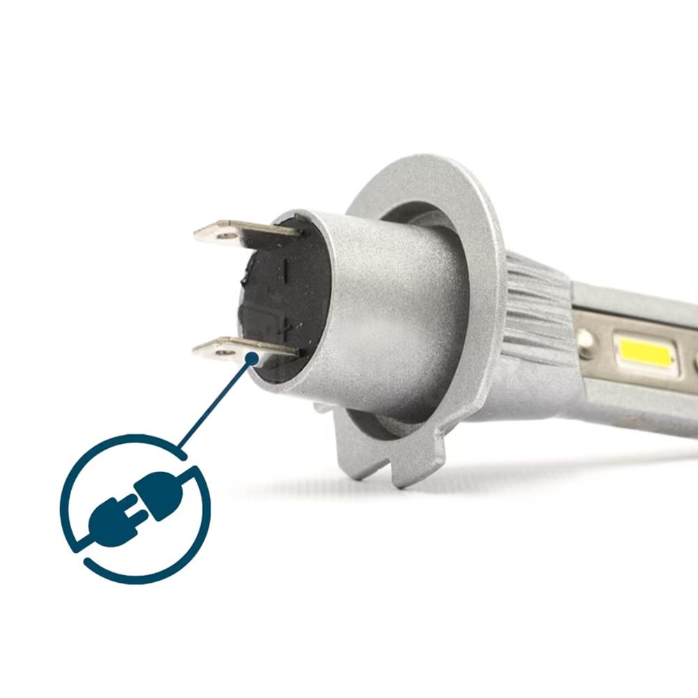 Lot de 2 ampoules LED M9 H7 pour voiture et moto, 1500LM 16W, lumière blanche
