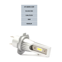Lot de 2 ampoules LED M9 H7 pour voiture et moto, 1500LM 16W, lumière blanche