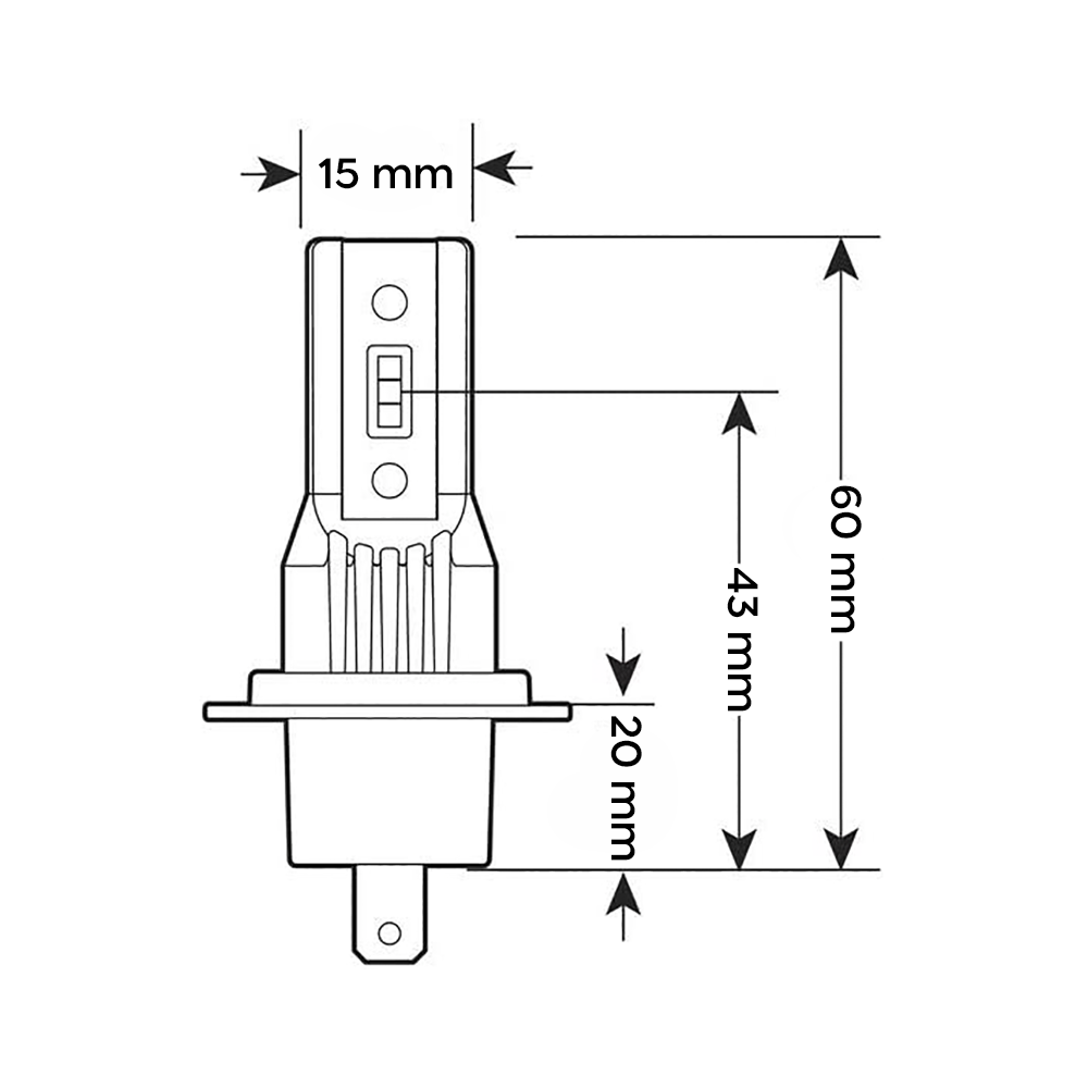 Lot de 2 ampoules LED M9 H7 pour voiture et moto, 1500LM 16W, lumière blanche
