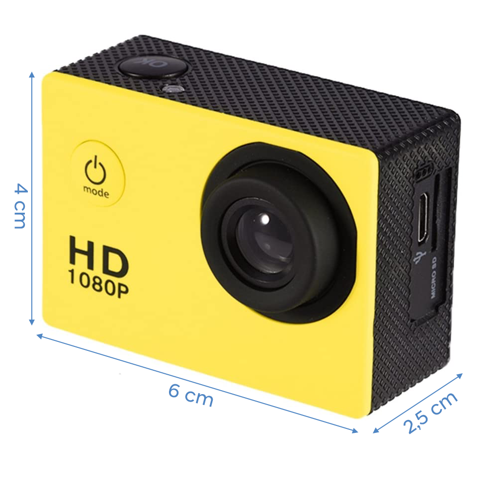 Action cam Full HD 1080P caméra de sport sous-marine jusqu'à 30 mt avec Kit
