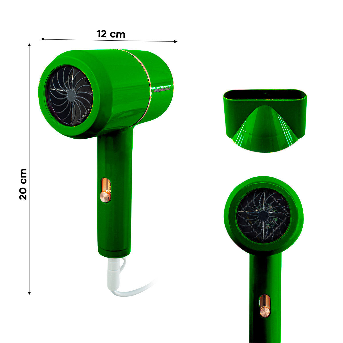 Mini Sèche Cheveux Voyage 1000W 12x20 cm Silencieux Phon 3 Températures