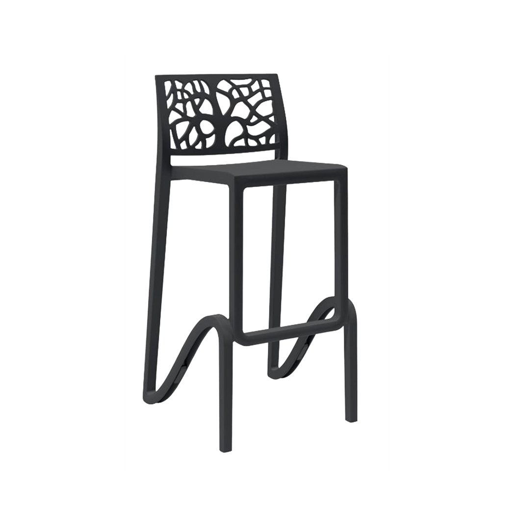 Tabouret de bar ou haut de cuisine ZEFIRO empilable renforcé en Polypropylène