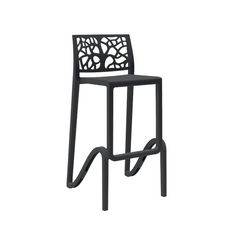 Tabouret de bar ou haut de cuisine ZEFIRO empilable renforcé en Polypropylène