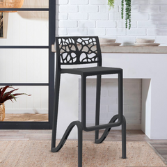 Tabouret de bar ou haut de cuisine ZEFIRO empilable renforcé en Polypropylène