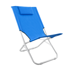 Chaise de plage pliante argent Giga en OXFORD 82x48xh52 cm avec coussin