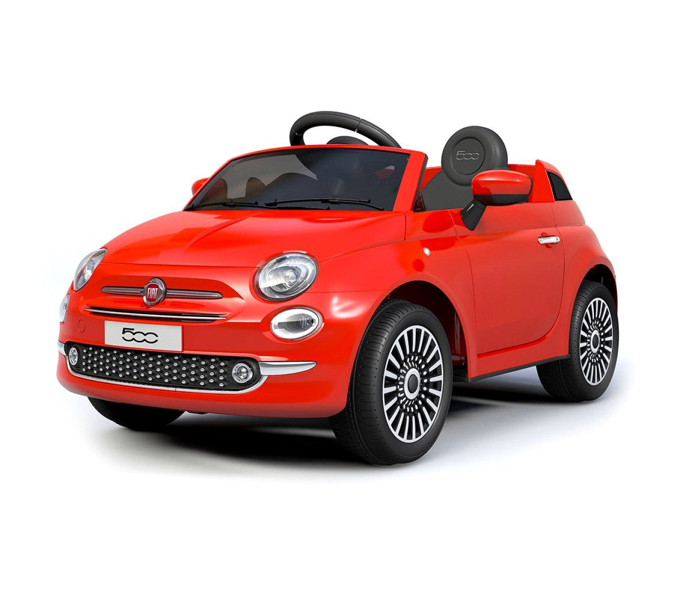 B90106 Voiture électrique pour enfants FIAT 500C siège en cuir 12V télécommandée