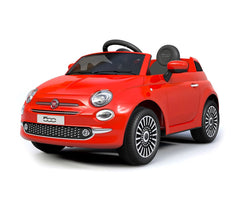 B90106 Voiture électrique pour enfants FIAT 500C siège en cuir 12V télécommandée