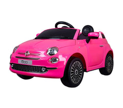 B90106 Voiture électrique pour enfants FIAT 500C siège en cuir 12V télécommandée