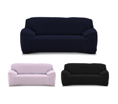 4352 Housse de canapé 2 places couleur unie tissu élastique facile à enfiler