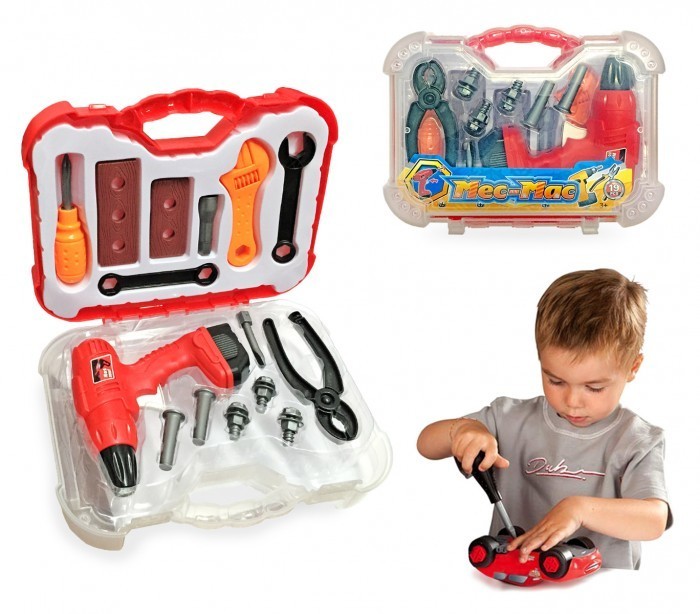 Jeu mécanique MEC-MAC -mini outils -15 accessoires -mallette de Bricoleur 374914