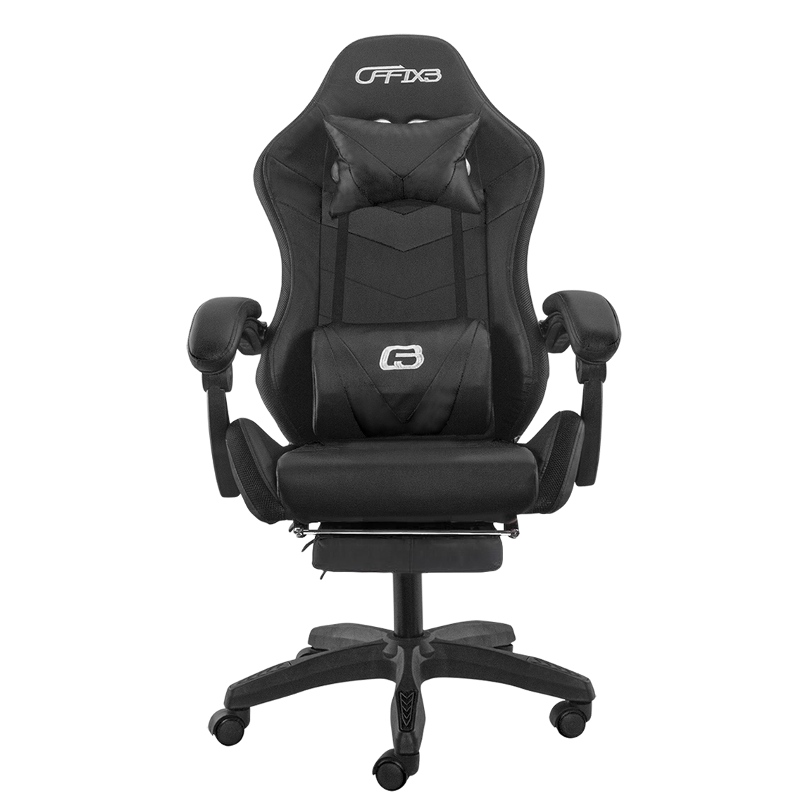 Chaise de jeu bureau avec éclairage LED, appuie-tête similicuir et repose-pieds