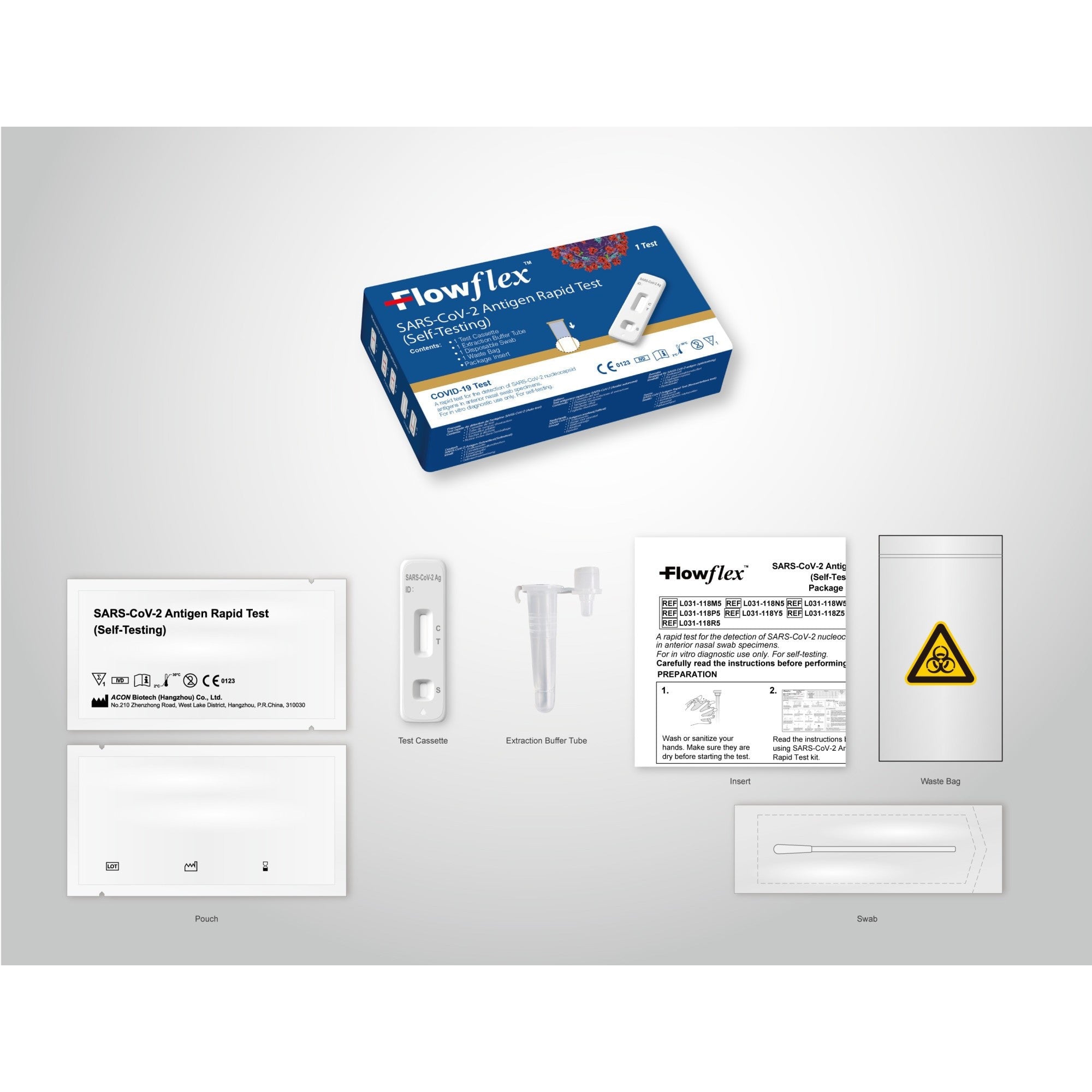 Kit d'autodiagnostic COVID-19 de test hygiénique rapide Flowflex Sars-Cov-2