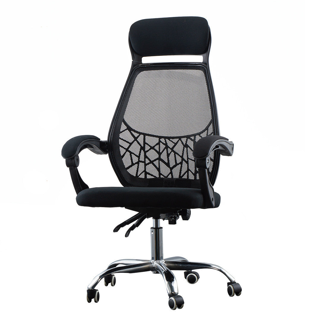 Chaise bureau LEONARDO Fauteuil de direction noir avec appui-tête et accoudoirs