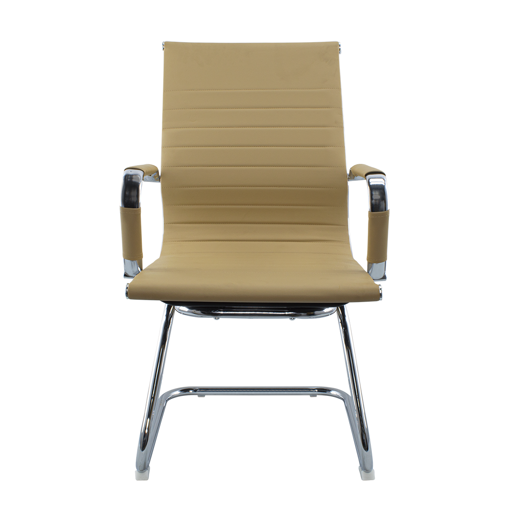 Pack de 2 chaises de salon ou de bureau ISAAC en métal et éco-cuir H95x50x45cm
