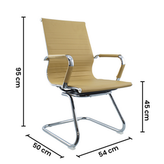 Pack de 2 chaises de salon ou de bureau ISAAC en métal et éco-cuir H95x50x45cm
