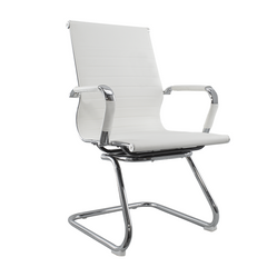 Pack de 2 chaises de salon ou de bureau ISAAC en métal et éco-cuir H95x50x45cm